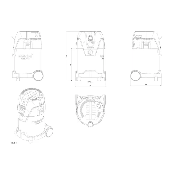 Пылесос профессиональный ASA 30 L PC Inox Metabo (602015000) - Фото 1