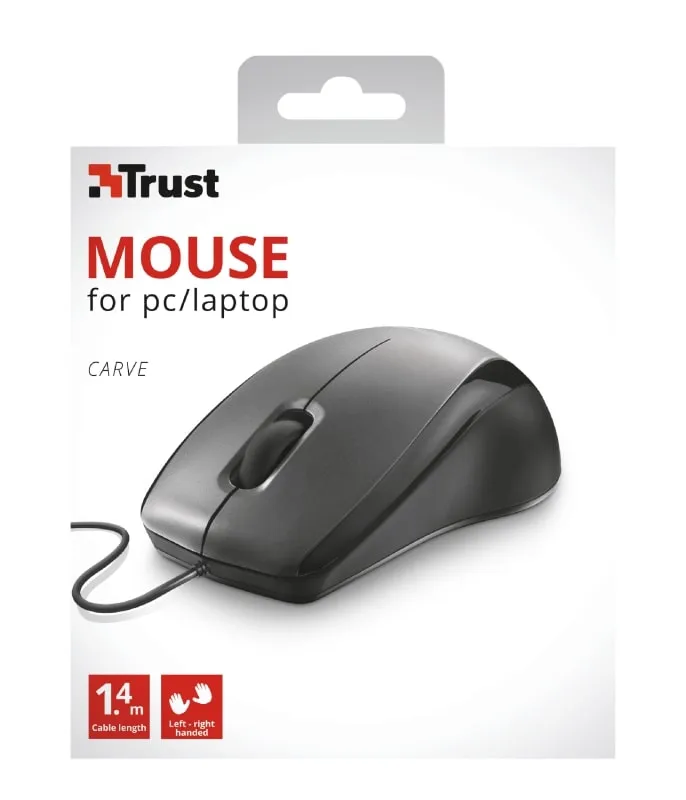 Мышь USB-A Carve чёрнаяTrust (23733_TRUST) - Фото 3