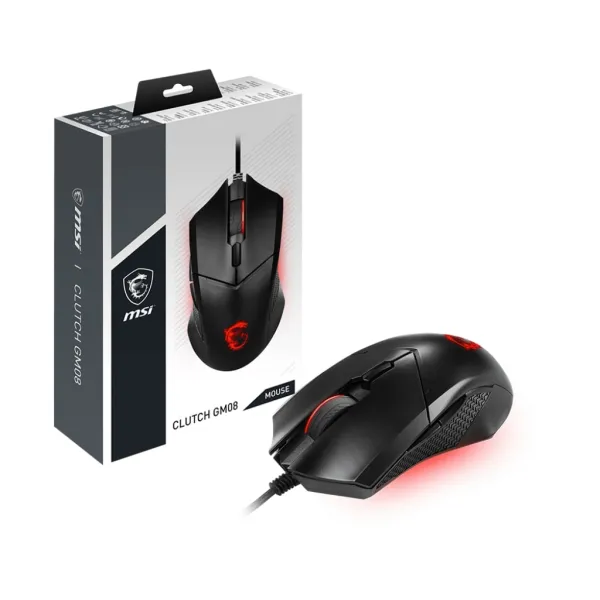 Миша USB-A Clutch GM08 Red чорна MSI (S12-0401800-CLA) - Фото 4