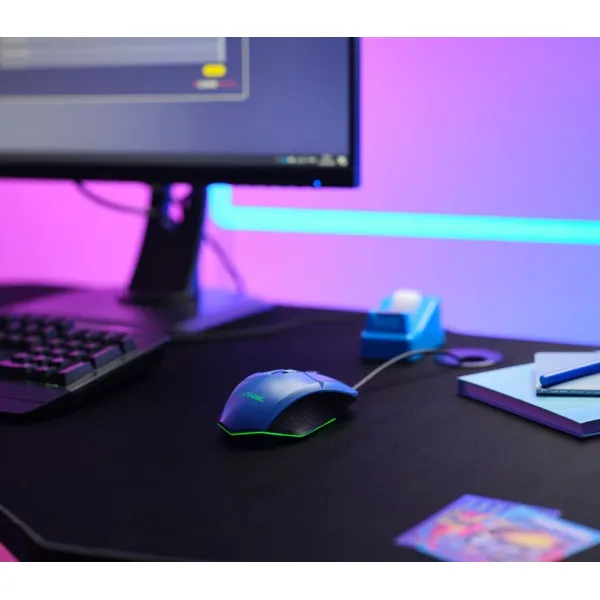 Мышь USB-A RGB GXT 109 FELOX синяя Trust (25067_TRUST) - Фото 1
