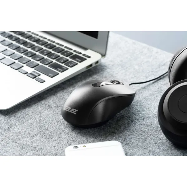 Мышь USB-A MF160 чёрная 2E (2E-MF160UB) - Фото 7