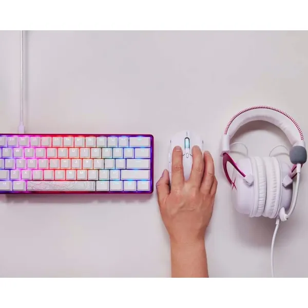 Мышь USB-A/WL/BT RGB Pulsefire Haste 2 белая HyperX (6N0A9AA) - Фото 4