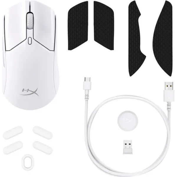 Мышь USB-A/WL/BT RGB Pulsefire Haste 2 белая HyperX (6N0A9AA) - Фото 10