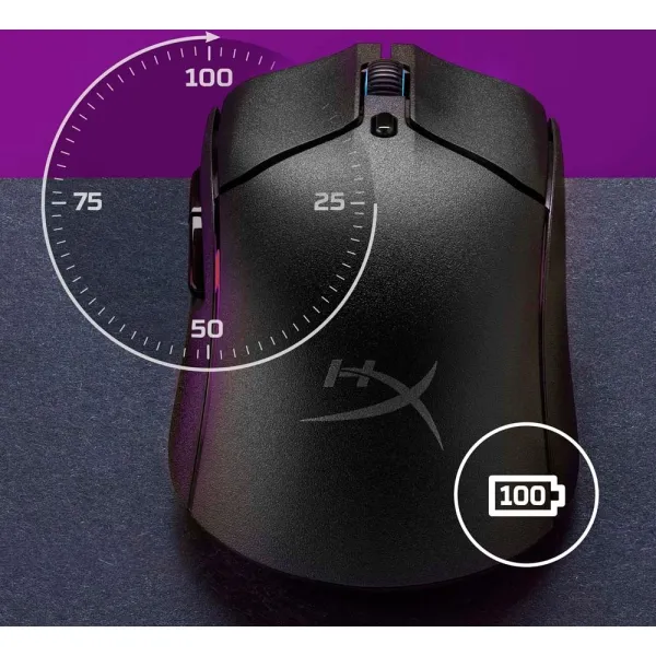 Мышь USB-A/WL/BT RGB Pulsefire Haste 2 чёрная HyperX (6N0B0AA) - Фото 7