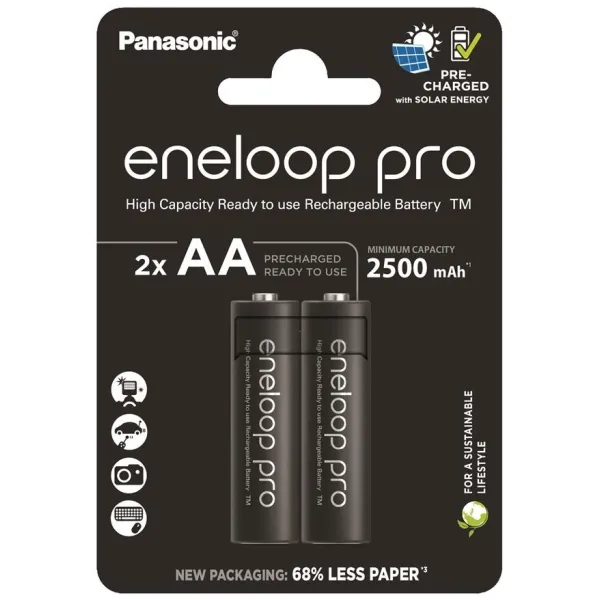 Акумулятор AA 2500 мАг NI-MH Pro Eneloop 2 шт Panasonic (BK-3HCDE/2CP) - Фото 11