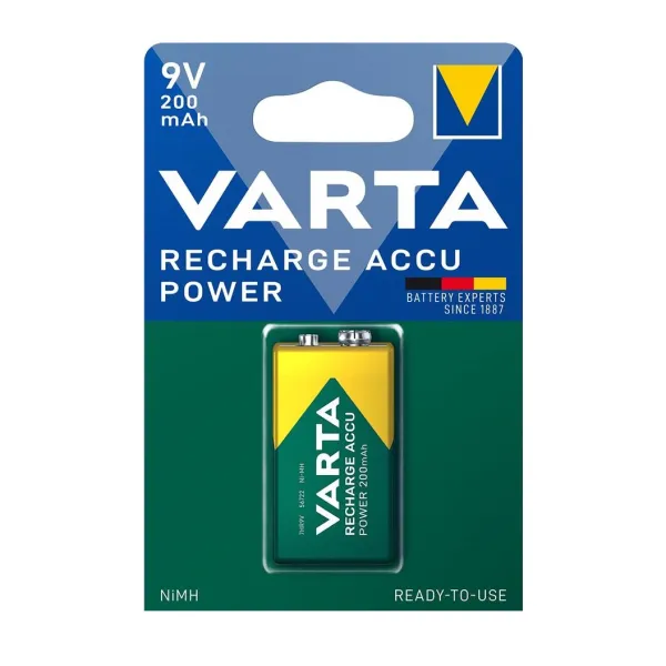 Акумулятор 6F22 200 мАг, NI-MH, Power, 1 шт. Varta (56722101401) - Фото 8