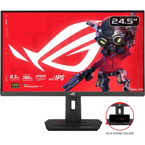 Монітор 24.5" ROG Strix XG259QNS 2xHDMI, DP, 2xUSB, Audio, IPS, 380Hz, 0.3ms, sRGB 110%, AdaptiveSync, Pivot, HDR400 Asus (90LM09M0-B01370) - Фото 4