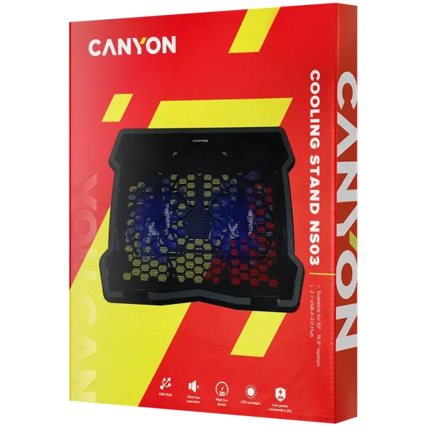 Підставка для охолодження ноутбуків до 15,6 дюймів NS-03 Canyon (CNE-HNS03) - Фото 3