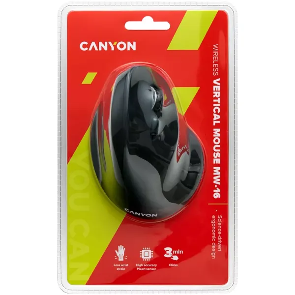 Мышь беспроводная оптическая MW-16 черная Canyon (CNS-CMSW16B) - Фото 1