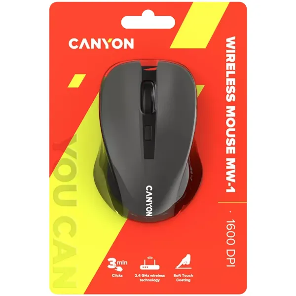 Миша бездротова оптична MW-1 сіра Canyon (CNE-CMSW1G) - Фото 4