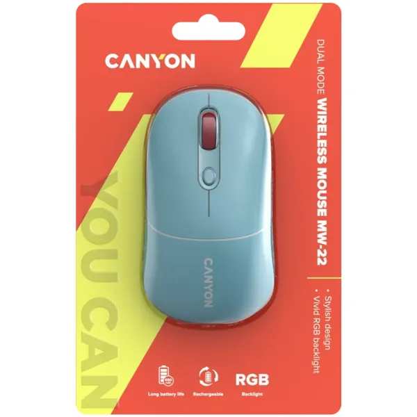 Мышь беспроводная оптическая MW-22 темно-синяя Canyon (CNS-CMSW22DC) - Фото 4