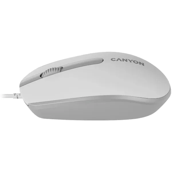 Мышь USB оптическая M-10 бело-серая Canyon (CNE-CMS10WG) - Фото 2