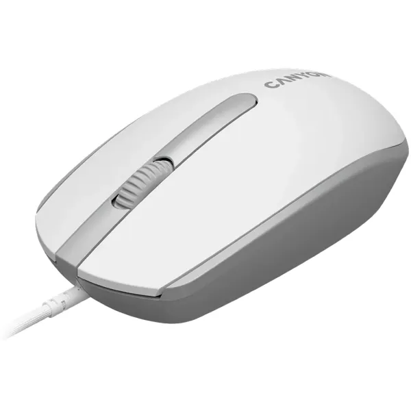 Мышь USB оптическая M-10 бело-серая Canyon (CNE-CMS10WG) - Фото 3