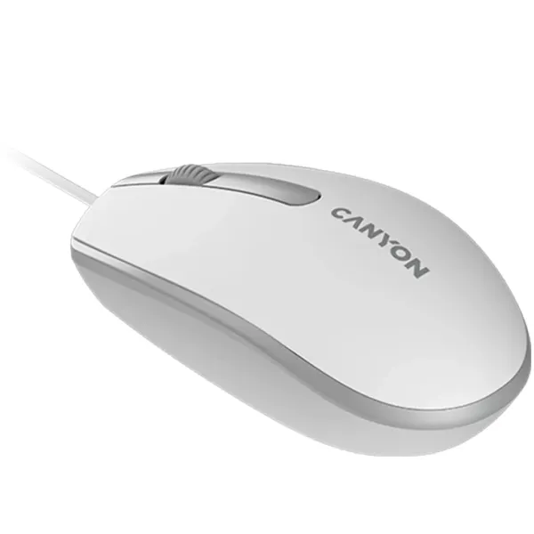 Мышь USB оптическая M-10 бело-серая Canyon (CNE-CMS10WG) - Фото 5