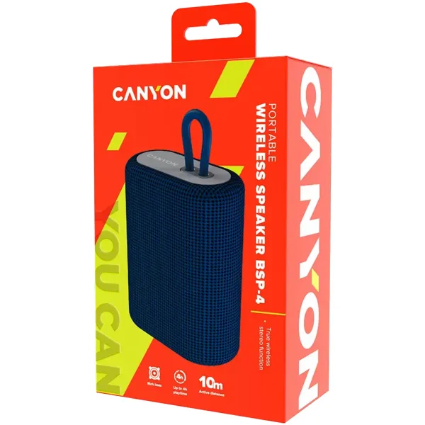 Колонка портативная беспроводная BSP-4, синяя Canyon (CNE-CBTSP4BL) - Фото 1