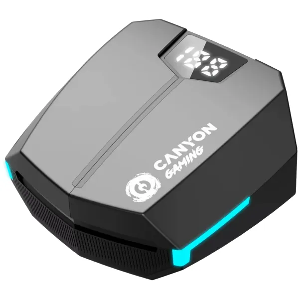 Наушники беспроводные игровые BT GTWS-2 черные Canyon (CND-GTWS2B) - Фото 1