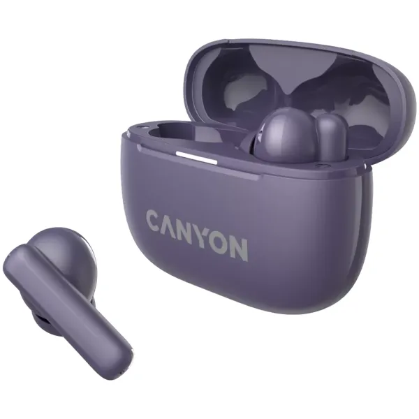 Наушники беспроводные OnGo BT TWS-10 фиолетовые Canyon (CNS-TWS10PL) - Фото 10