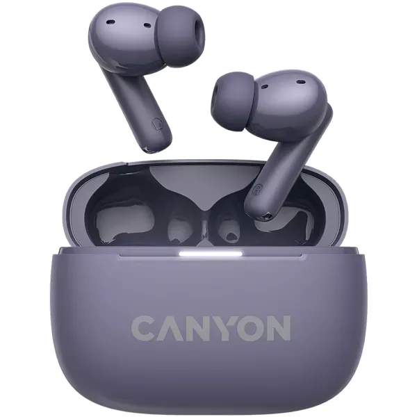 Наушники беспроводные OnGo BT TWS-10 фиолетовые Canyon (CNS-TWS10PL) - Фото 13