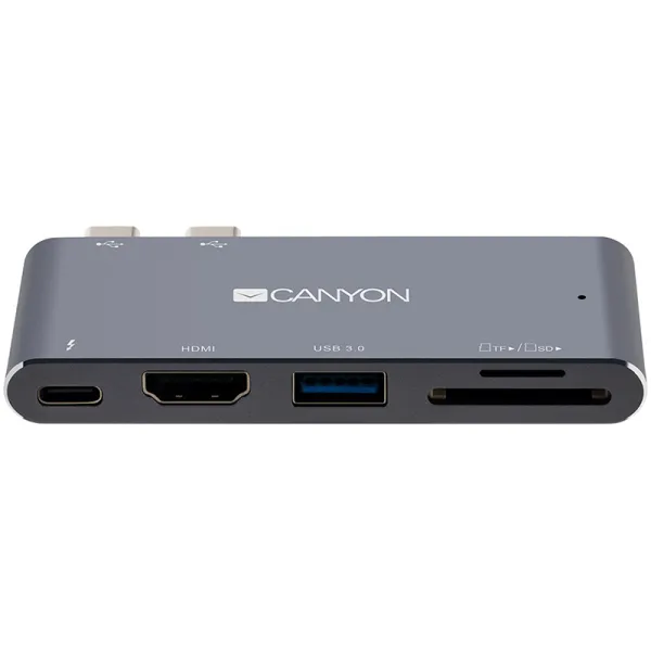 Хаб 5-в-1 мультипорт Thunderbolt 3 DS-5 Canyon (CNS-TDS05DG) - Фото 12