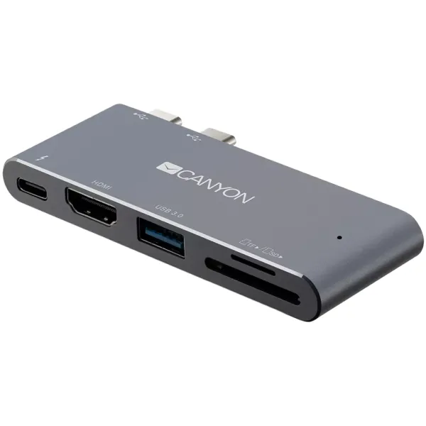 Хаб 5-в-1 мультипорт Thunderbolt 3 DS-5 Canyon (CNS-TDS05DG) - Фото 3