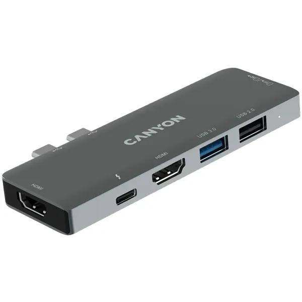 Хаб 7-в-1 мультипорт для MacBook USB-C Power Delivery 100 Вт DS-5 Canyon (CNS-TDS05B) - Фото 2