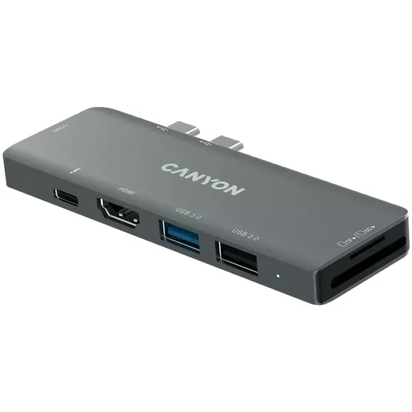 Хаб 7-в-1 мультипорт для MacBook USB-C Power Delivery 100 Вт DS-5 Canyon (CNS-TDS05B) - Фото 4