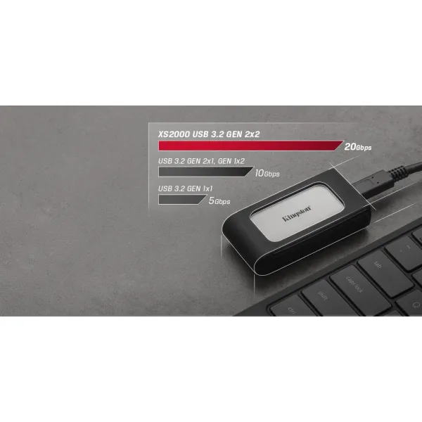 Накопитель портативный SSD XS2000 500GB, USB 3.2, Type-C Kingston (SXS2000/500G) - Фото 5