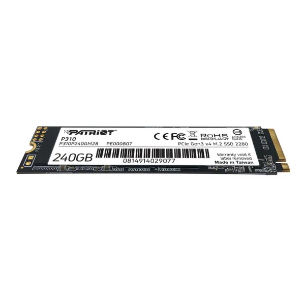Накопитель SSD P310 240GB, M.2, PCIe 3.0 Patriot (P310P240GM28) - Фото 1
