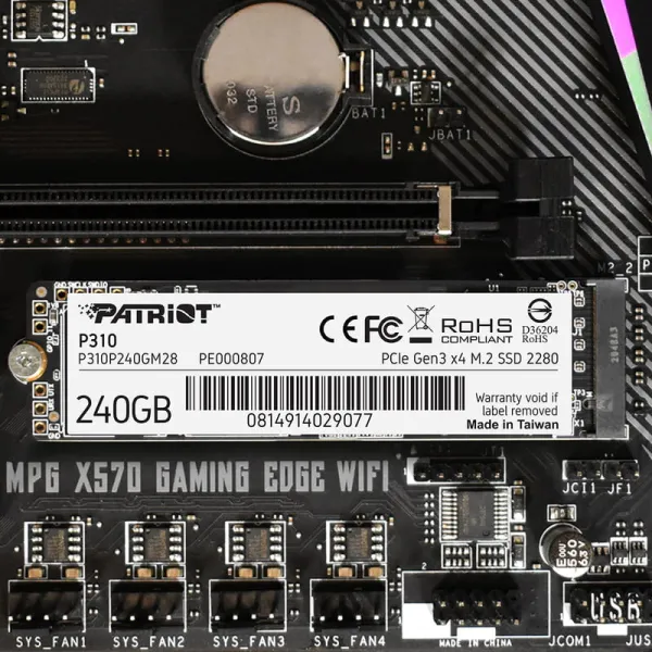 Накопитель SSD P310 240GB, M.2, PCIe 3.0 Patriot (P310P240GM28) - Фото 6