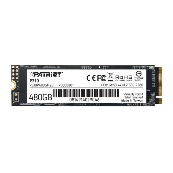Накопитель SSD P310 480GB, M.2, PCIe 3.0 Patriot (P310P480GM28)