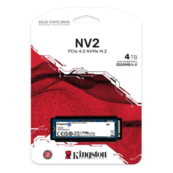 Накопичувач SSD NV2 4TB, M.2, PCIe 4.0  Kingston (SNV2S/4000G) - Фото 3