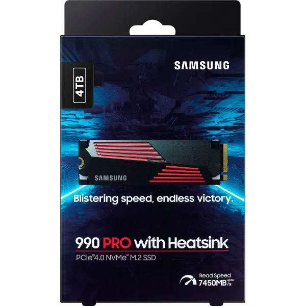 Накопитель SSD 990PRO 4TB, M.2, PCIe 4.0 + радиатор  Samsung (MZ-V9P4T0CW) - Фото 4