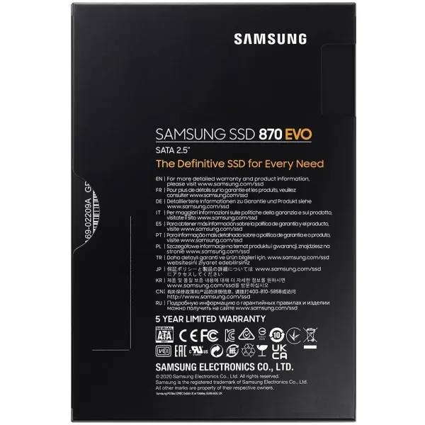 Накопитель SSD 870EVO 2TB, 2.5", SATA Samsung (MZ-77E2T0B/EU) - Фото 2