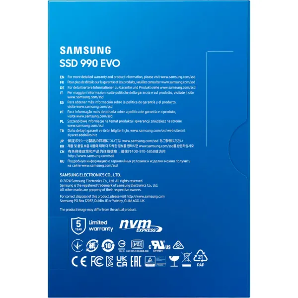 Накопитель SSD 990EVO 1TB, M.2, PCIe 4.0 Samsung (MZ-V9E1T0BW) - Фото 6