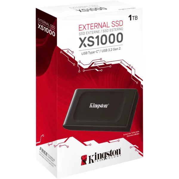 Накопичувач портативний SSD XS1000 1TB, USB 3.2, Type-C Kingston (SXS1000/1000G) - Фото 4