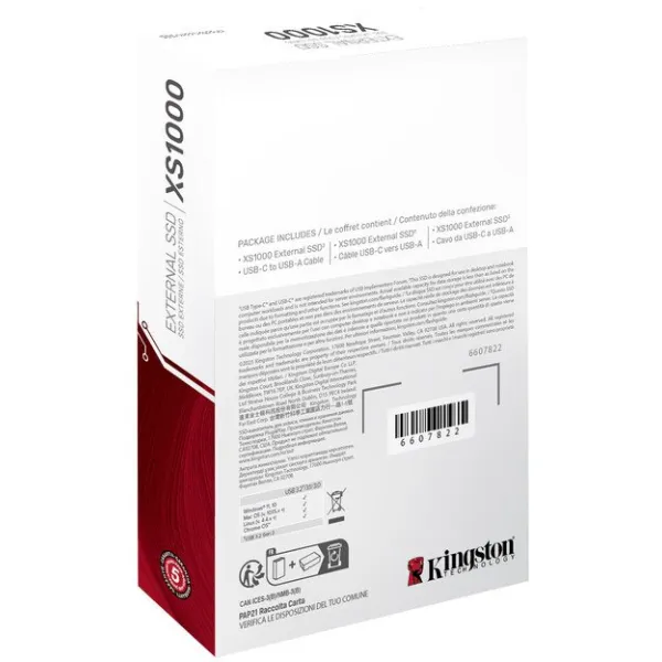 Накопичувач портативний SSD XS1000 1TB, USB 3.2, Type-C Kingston (SXS1000/1000G) - Фото 7