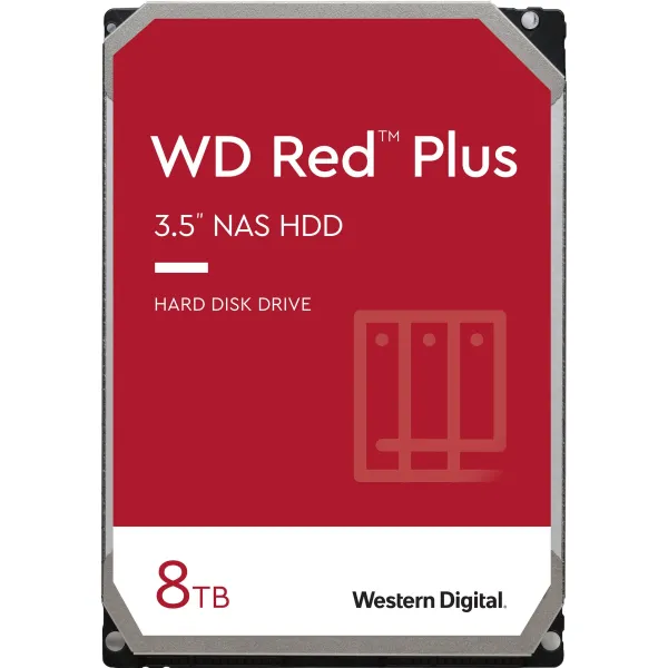 Диск жесткий Red Plus NAS 8TB, 3.5", SATA, WD (WD80EFPX)
