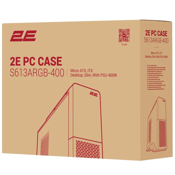 Корпус S613ARGB-400 БП 400W-SFX, Micro ATX/ Desktop, чёрный 2E (2E-S613ARGB-400) - Фото 7