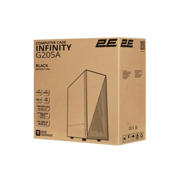 Корпус Infinity G205A без БП, ATX, чёрный 2E GAMING (2E-G205A) - Фото 16