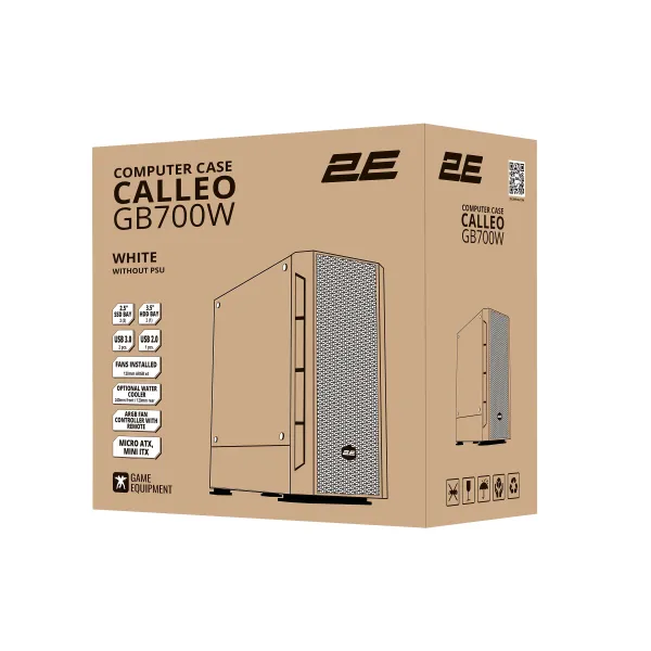 Корпус  Calleo GB700W без БП, mATX, белый 2E GAMING (2E-GB700W) - Фото 10