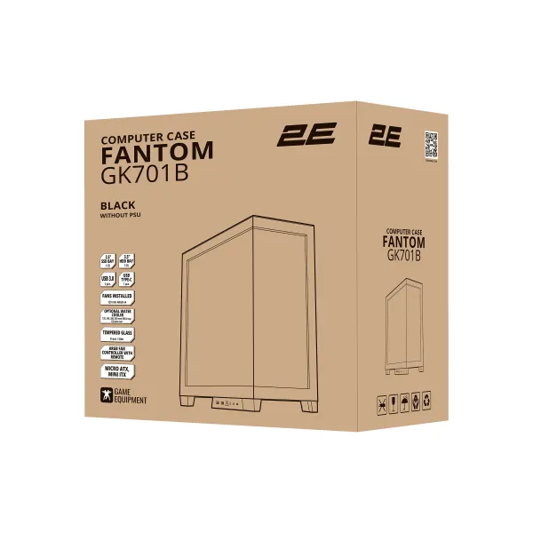 Корпус Fantom GK701B без БП, mATX, чёрный 2E GAMING (2E-GK701B) - Фото 14