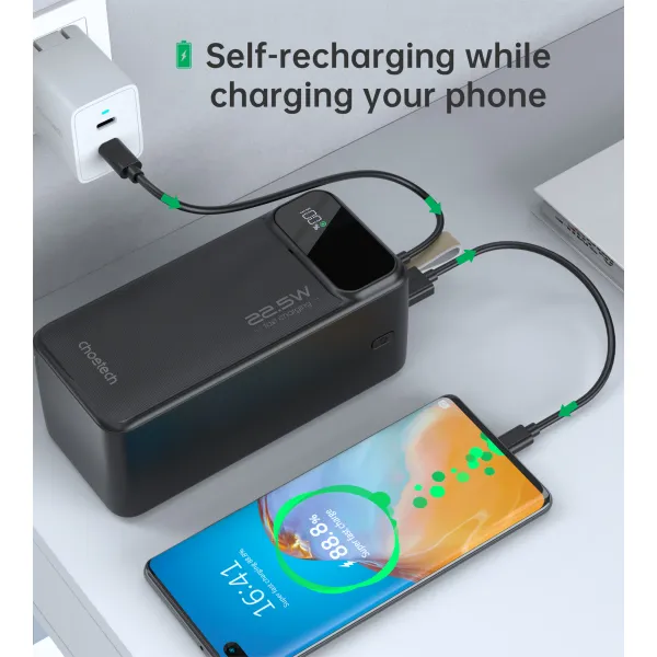 Аккумулятор внешний Power Bank 50000mAh 22,5W Fast charging с LED дисплеем Choetech (B732) - Фото 3