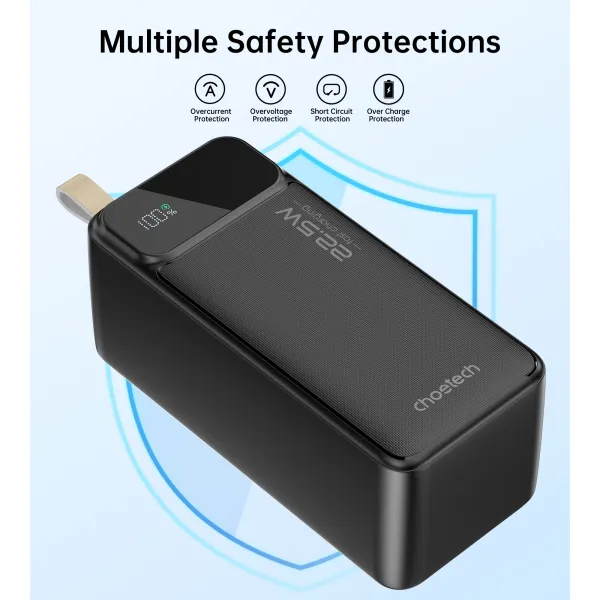 Аккумулятор внешний Power Bank 50000mAh 22,5W Fast charging с LED дисплеем Choetech (B732) - Фото 10