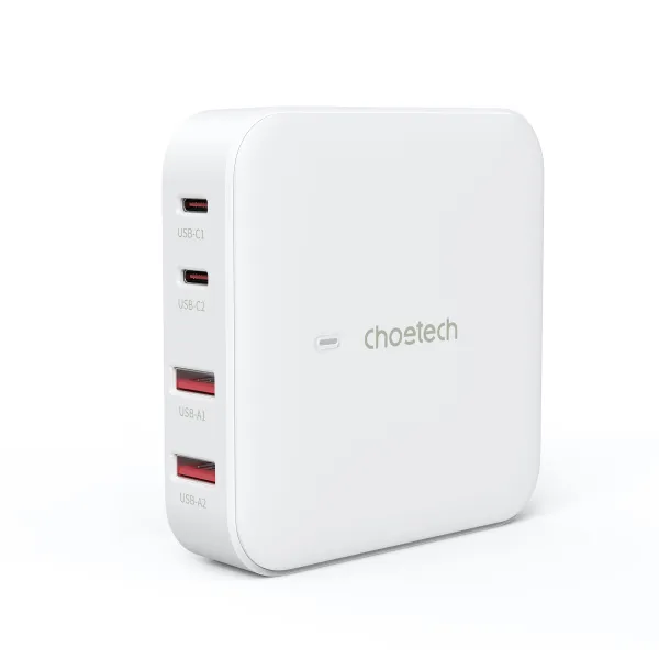 Устройство зарядное сетевое настольное GaN USB 2A+2C белое Choetech (PD8008-EU-WH) - Фото 7