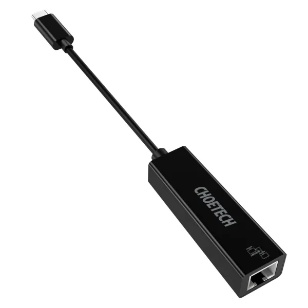 Адаптер USB-C к RJ45 черный Choetech (HUB-R01)