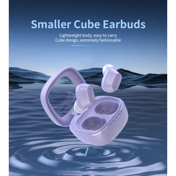 Наушники беспроводные TWS Small Cube фиолетовые Choetech (BH-T23-PU) - Фото 2
