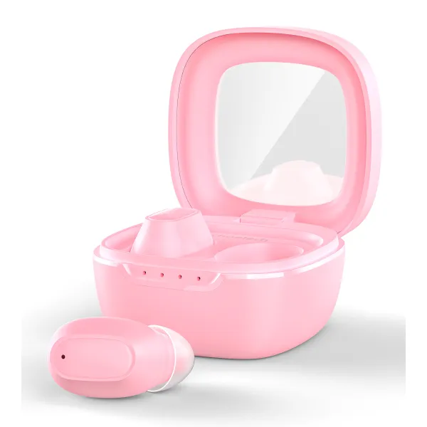 Навушники бездротові TWS Small Cube рожеві Choetech (BH-T23-PK) - Фото 4