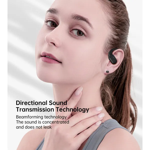 Навушники бездротові Open-ear з LED дисплеєм чорні Choetech (BH-T25-BK) - Фото 6