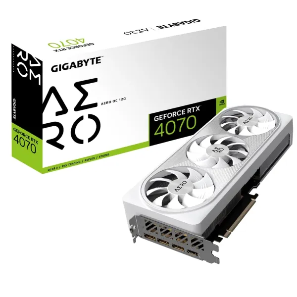 Відеокарта GeForce RTX 4070 12GB, GDDR6 GIGABYTE (GV-N4070AERO_OC-12GD) - Фото 1