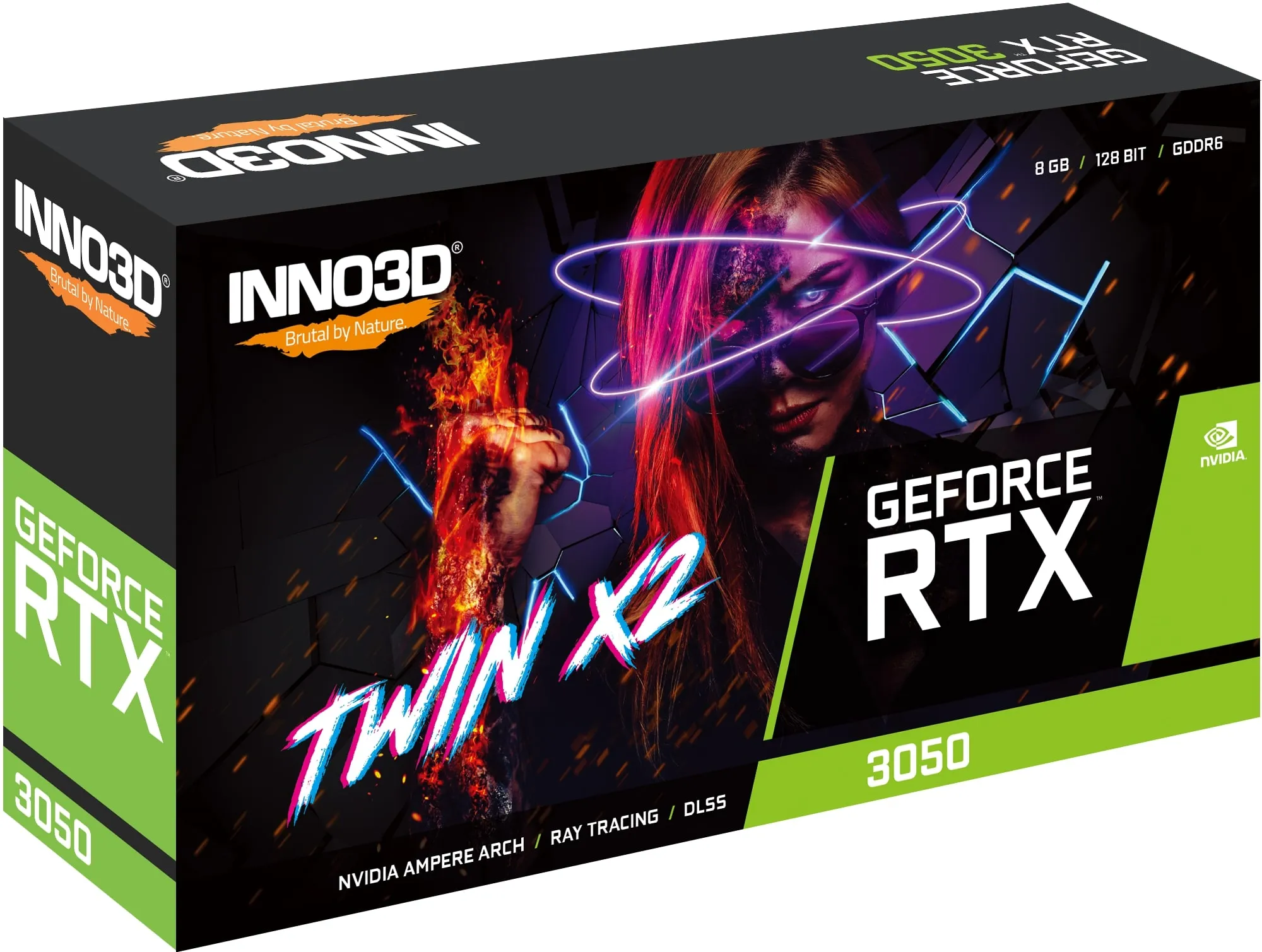Видеокарта GeForce RTX 3050 8GB, GDDR6  INNO3D (N30502-08D6-1711VA41) - Фото 1